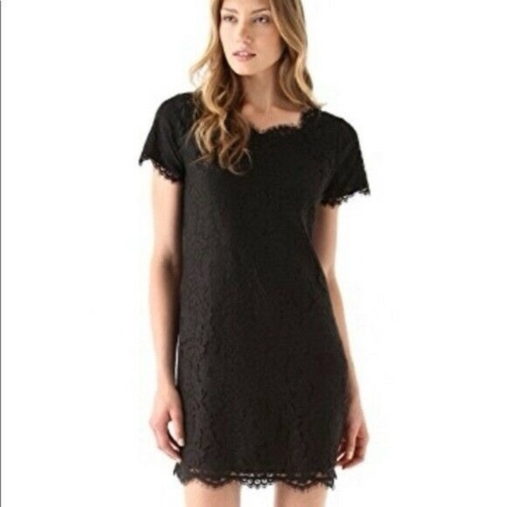 Joie Susina Lace Shift Dress Size XS Black Layered Cocktail Party Whimsygoth LBD